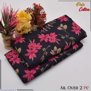 2 pcs women's unstitched printed suit