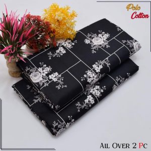 2 pcs women's unstitched printed suit
