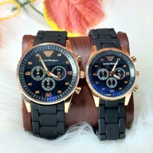 stainless steel quartz couple watches 2 pcs unisex analogue timepieces