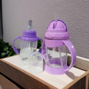 2 pcs bpa plastic feeding set