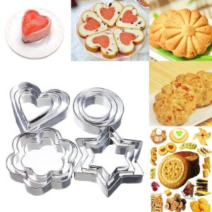 4 different shape stainless steel cookie cutter 12 pcs