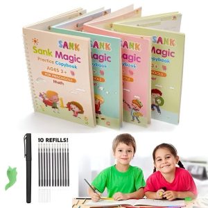 4 pcs magic learning book set for boys and girls multicolor paper
