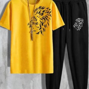 men's polyester printed track suit 2 pcs