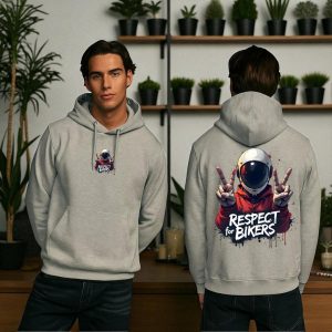 1 pc men's fleece printed hoodie