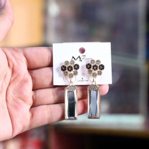 modern design gold plated crystal earrings