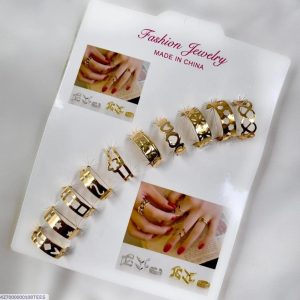 gold plated adjustable rings set