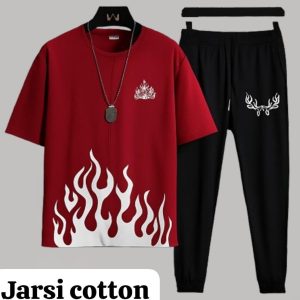 men's red graphic sublimation track suit 2 pcs