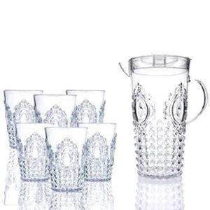crystal glass jug set 7 pcs clear drinkware collection
