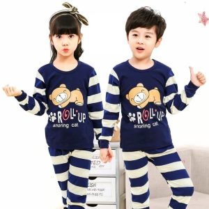 cotton jersey printed night suit for boys & girls 2 pcs set
