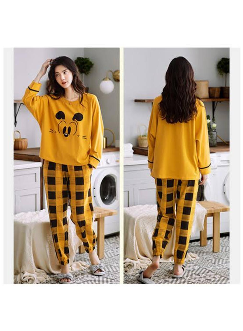 2 Pcs Women's Stitched Cotton Jersey Printed Night Suit