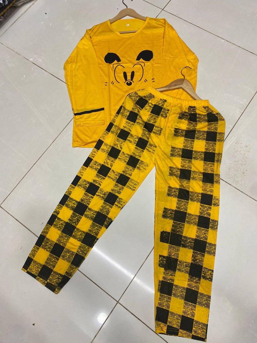 2 pcs women's stitched cotton jersey printed night suit