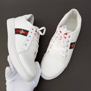 men's rexine fancy sneakers (gu white)
