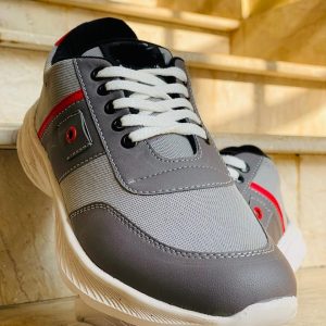 men's fabric walking sneakers fancy grey