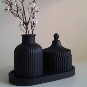mini vase set 3 pcs stylish stone vases for home décor