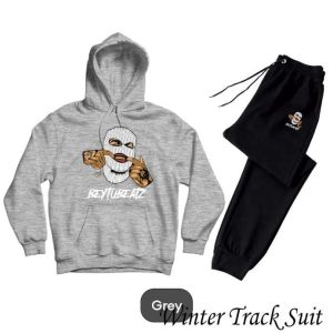 2 Pcs Men's Fleece Printed Hoodie Track Suit