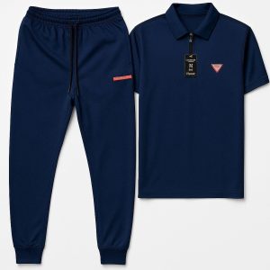 men's dri fit track suit 2 pcs blue casual wear