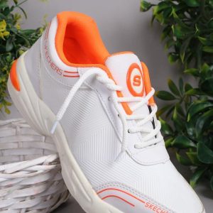 men's white synthetic leather casual gripper perfect for running & everyday wear