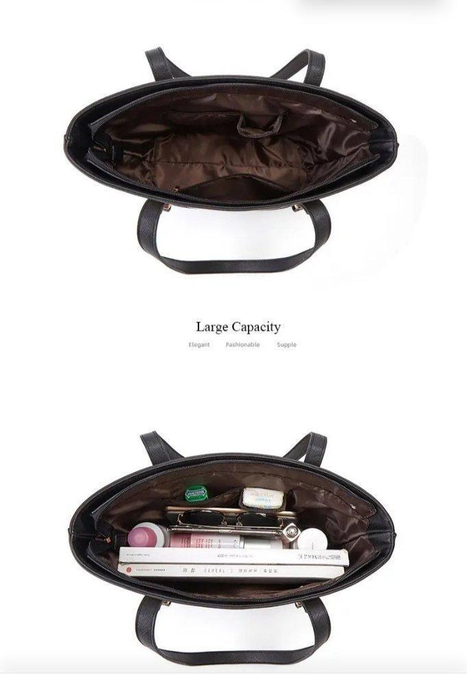 women's pu leather textured handbag set