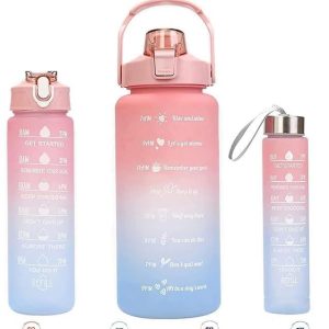 3 pcs vacuum water bottle durable abs plastic for everyday