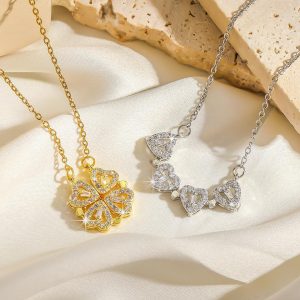 magnetic heart design gold plated locket 1 pc