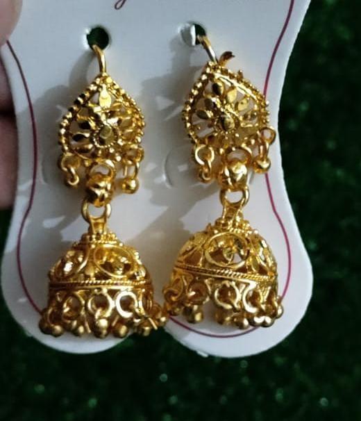 golden antique jhumka