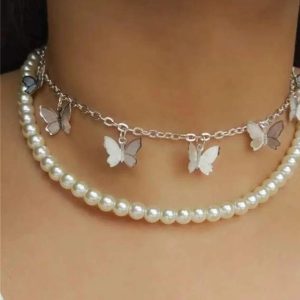 2 layered silver plated choker