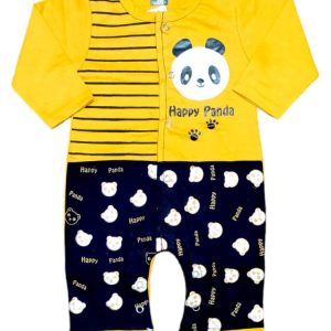 2 pcs unisex stitched denim printed romper set