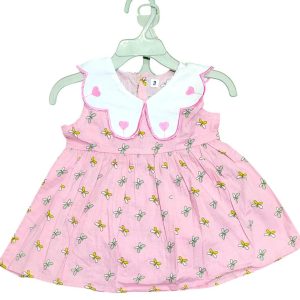 charming printed cotton frock for baby girls 2 pcs