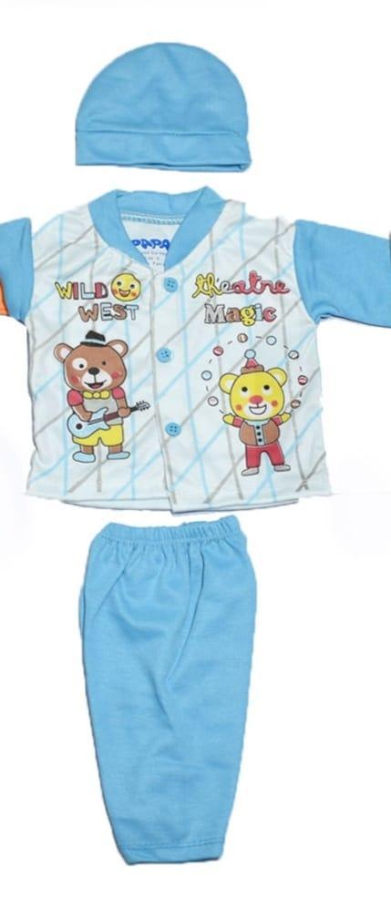 3 pcs unisex cotton printed bodysuits for newborns
