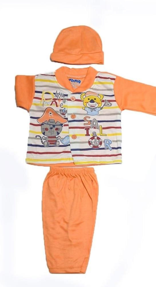 3 pcs unisex cotton printed bodysuits for newborns
