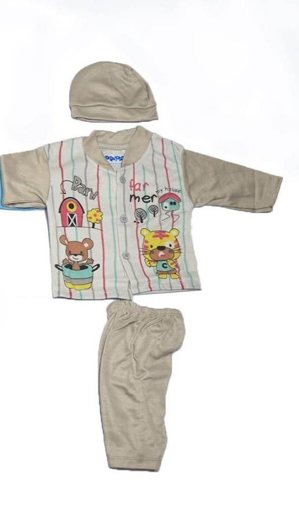 3 pcs unisex cotton printed bodysuits for newborns
