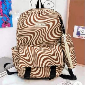 stylish beige parachute backpack for boys and girls