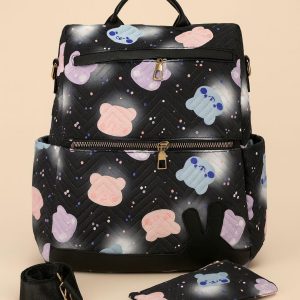 girl's nylon backpack set