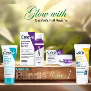 skincare & haircare bundle 4 pcs facial cleanser, night cream, sunblock & face serum