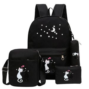 girl's canvas backpack set