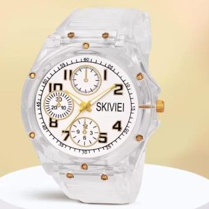 transparent analog watch for boys