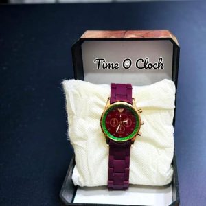 women's rubber steel watch