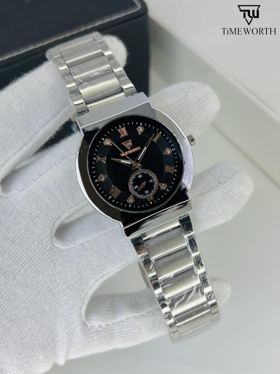 men's quartz chain strap watch 3 pcs water resistant timepieces