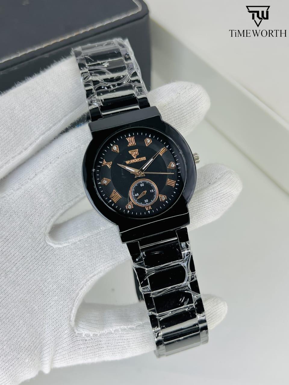 men's quartz chain strap watch 3 pcs water resistant timepieces