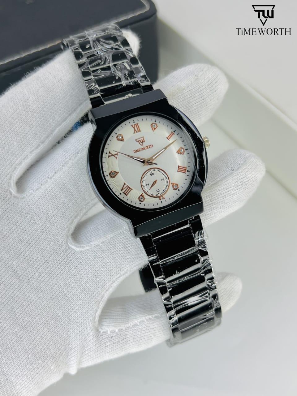 men's quartz chain strap watch 3 pcs water resistant timepieces