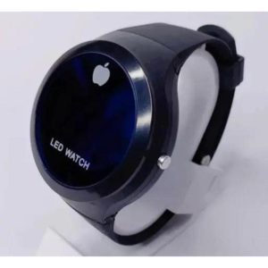 men's black silicone round watch – 1 pc quartz movement
