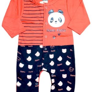 2 pcs unisex stitched denim printed romper set