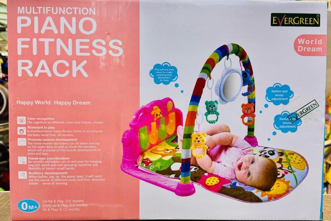 Adjustable Double-Sided Play Gym with Piano Fitness Rack - Image 2