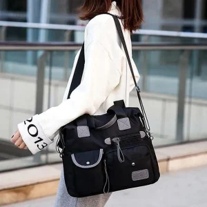 women's nylon plain shoulder bag
