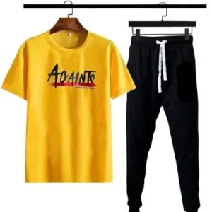 micro interlock printed track suit yellow ajent
