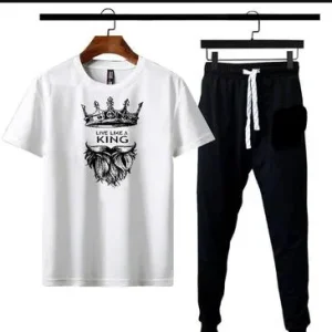 micro interlock printed track suit wight king