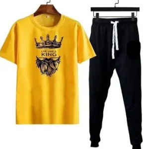 micro interlock printed track suit yellow king