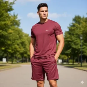 men summer casual letter t shirt & shorts tracksuit