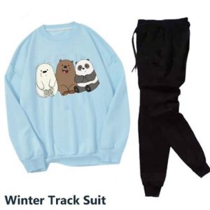 2 pcs women's stitched fleece printed sweatshirt tracksuit