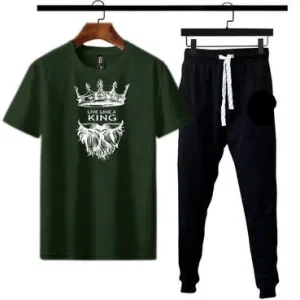 micro interlock printed track suit green king